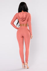 Women Ladies Tracksuit Crop Top Hoodies Sweatshirt Pants Sets Slim Wear Casual Suit
